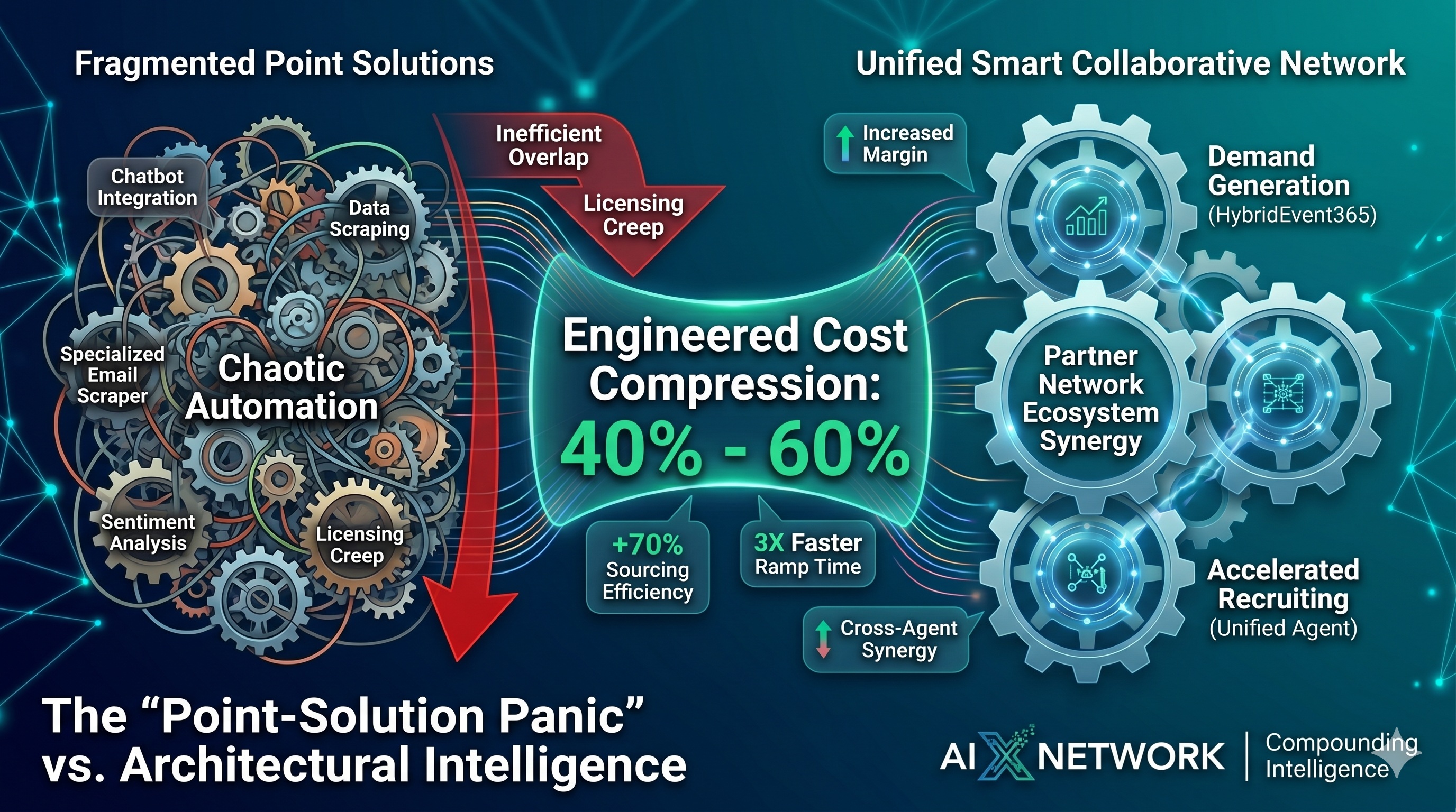 The "Point-Solution Panic": How CXOs Are Using Smart Collaborative Networks to Slash 40% to 60% of Core Operational Costs